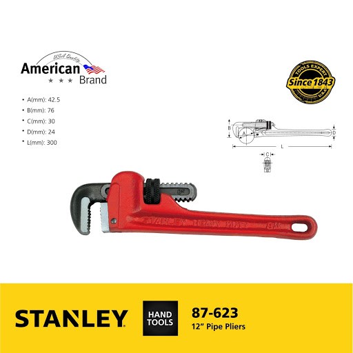 Mỏ lết răng Stanley 87-623