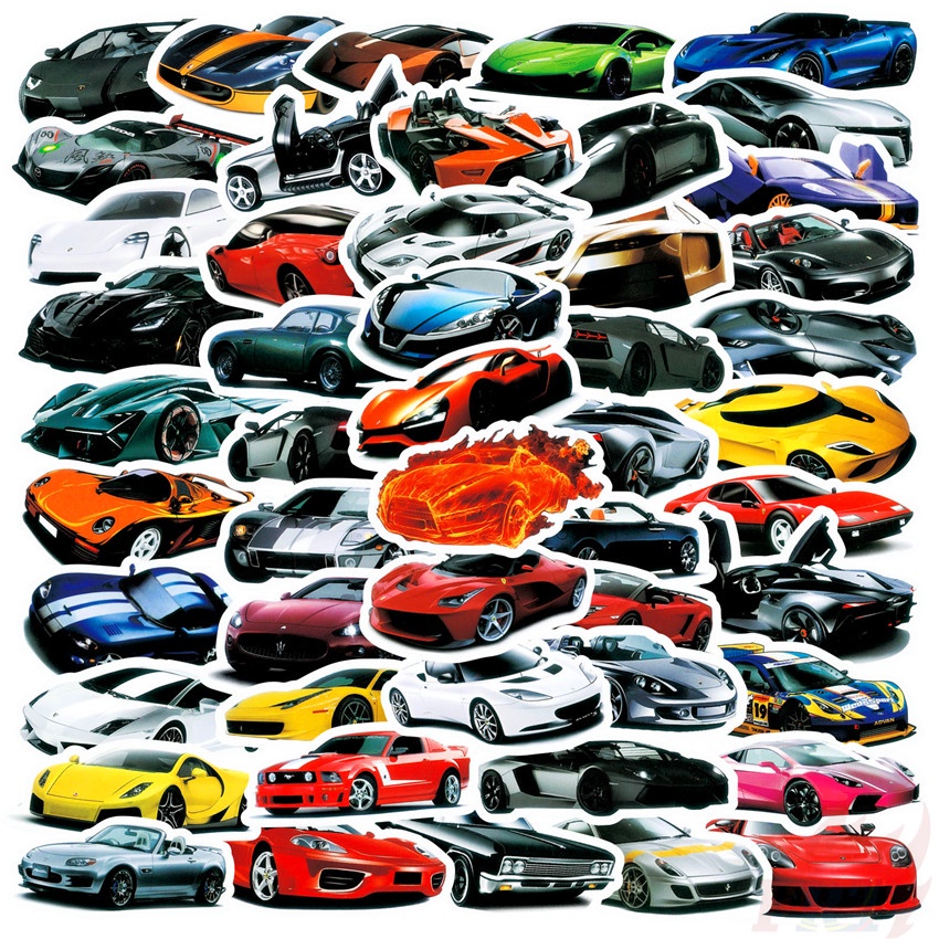 100Pcs/Set ❉ HellaFlush - SuperRun Supercar &amp; Hot Rod Series A Stickers ❉ JDM Racing Cars DIY Fashion Waterproof Decals Doodle Stickers