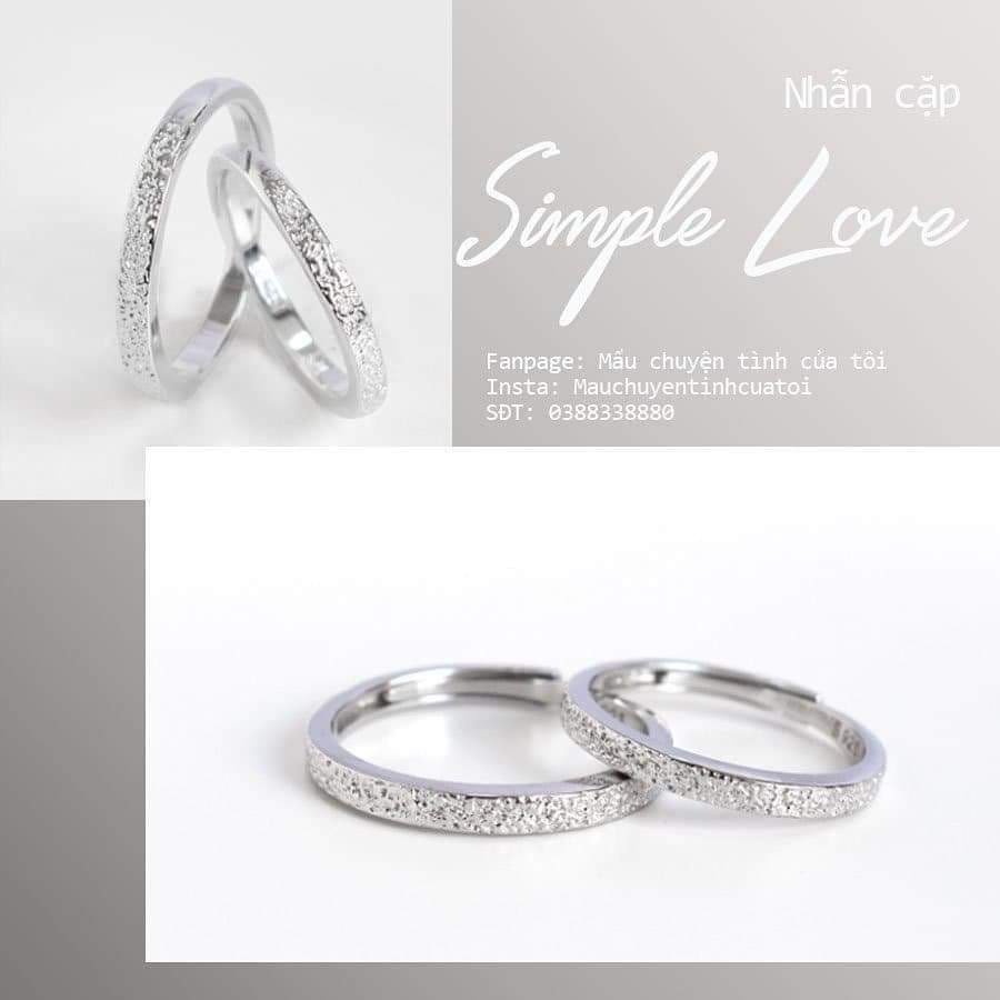 Nhẫn bạc Simple Love- Nhẫn bạc cặp đôi -  Mẩu chuyện tình của tôi