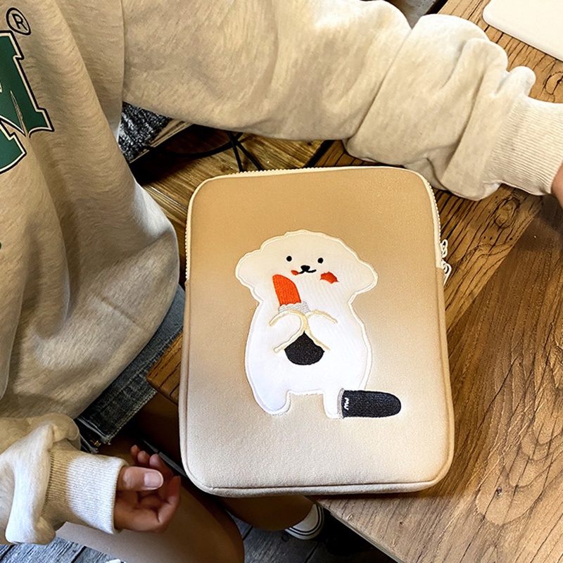 Túi Xách Tay Đựng Son Môi Vân Lông Cừu Kiểu Hàn Quốc Dễ Thương Cho Nữ