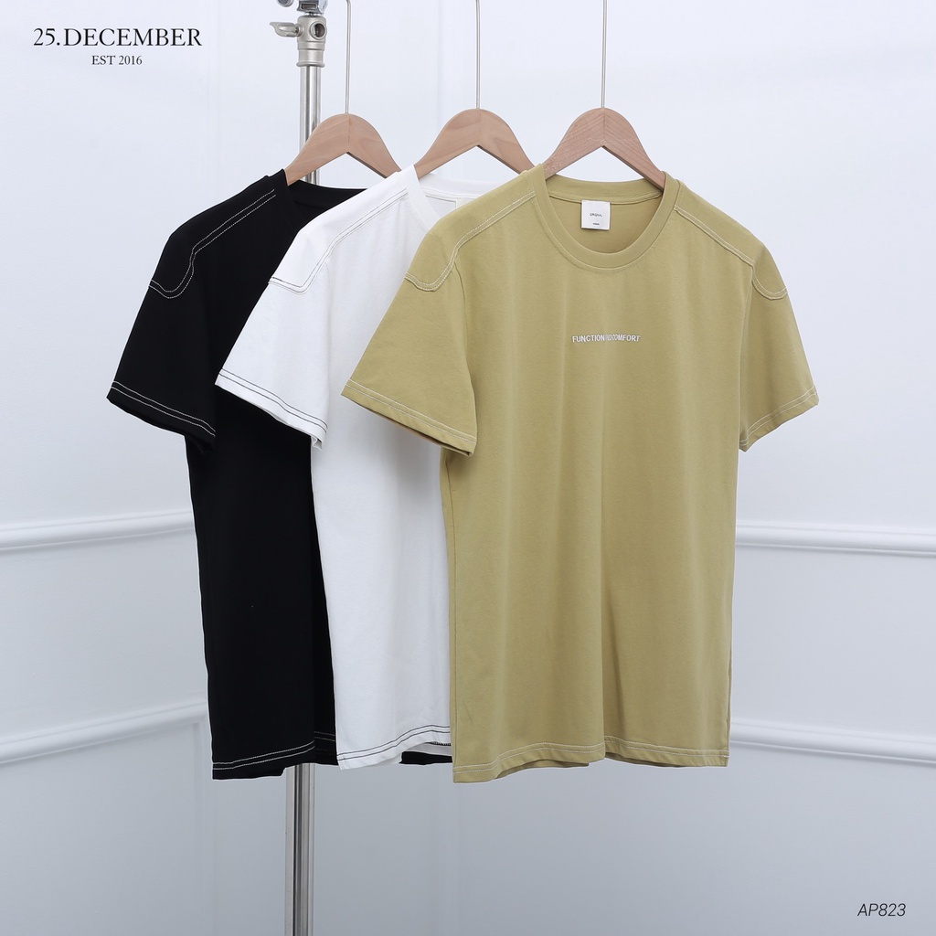Áo phông chất cotton đẹp họa tiết chữ thêu - 25.December AP823