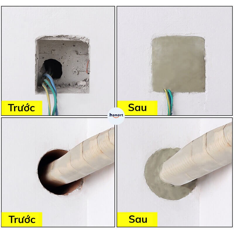 Xi Măng Trắng Chống Thấm Cách Nhiệt Bùn Đất Sét Keo Trám Tường Nhà Lỗ Điều Hoà Đường Ống Nước