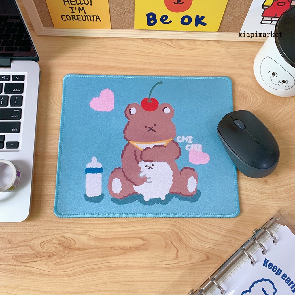 LOP_Soft Portable Non-slip Cute Cartoon Bear Mouse Pad Computer Mousepad for Office