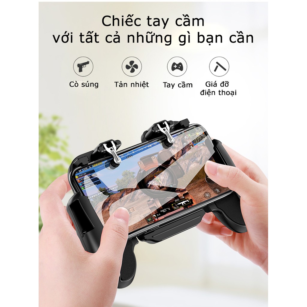 [Mã ELAPR10K giảm 10K đơn 20K] Tay cầm chơi game PUBG có quạt tản nhiệt cho điện thoại, quạt Tản Nhiệt điện thoại