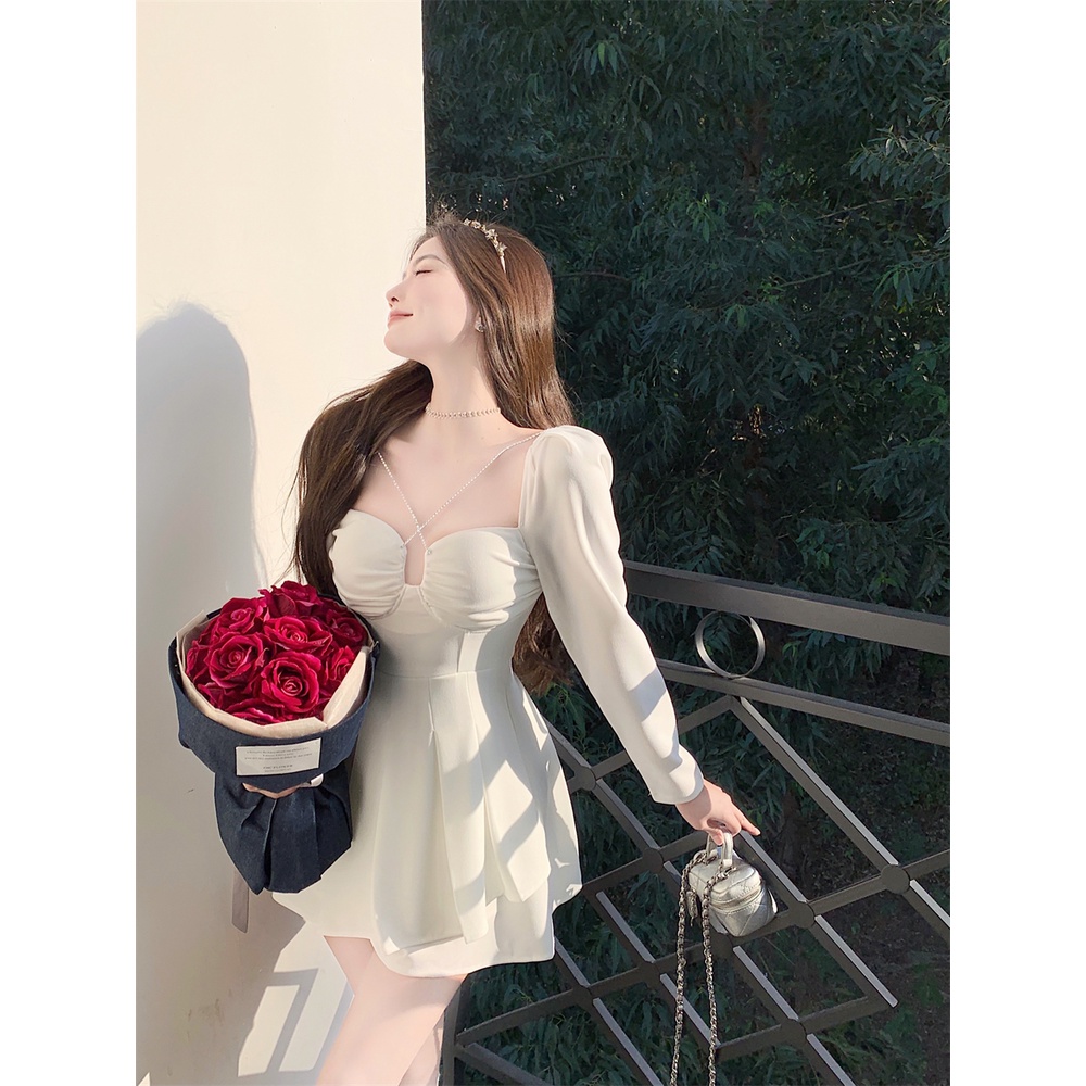 Đầm nữ dáng xòe tay dài mini Emilyshop