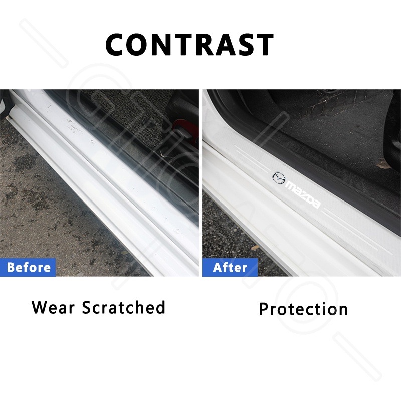 GTIOATO 4 Chiếc Trong Suốt Sợi Carbon Dán Cửa ô Tô Miếng Dán Xe DáN ChốNg XưỚC Ô Tô Bảo Vệ Cửa ô Tô Phụ KiệN Ô Tô Cho Mazda 3 2 6 CX5 CX30 CX8 CX3 BT50