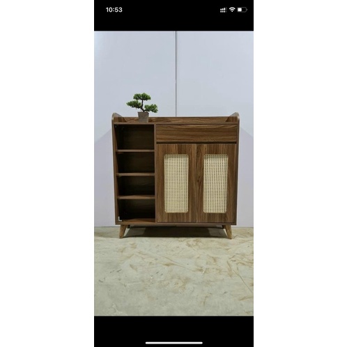 TỦ ĐỂ GIÀY PHỐI LƯỚI MÂY kt80cm