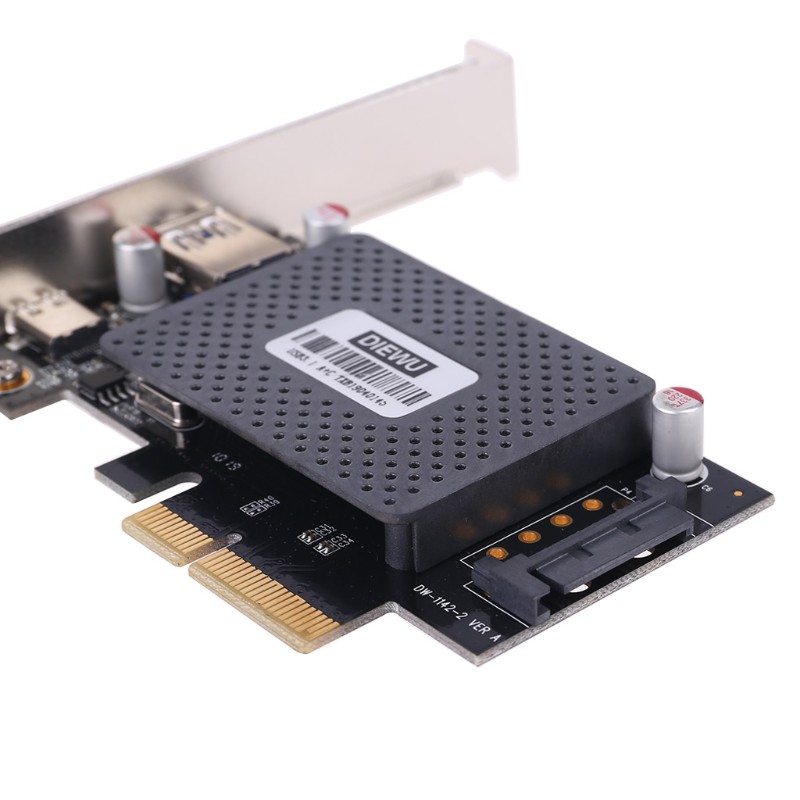 Card Chuyển Đổi 10gb / S Pci Express Pcie Sang Usb Type A Type C Riser Card Với Sata 15 Pin