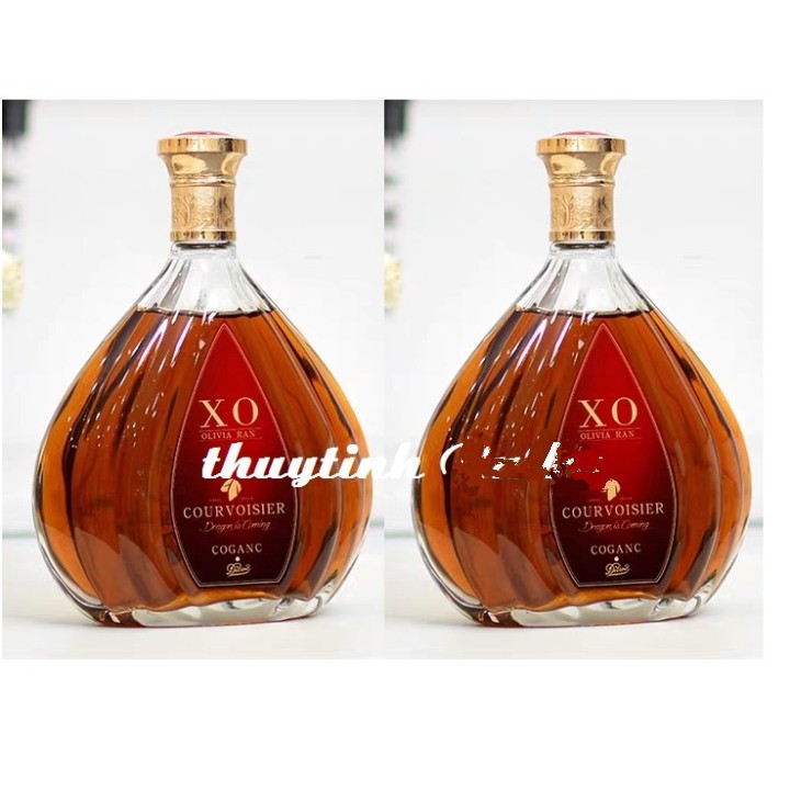 Vỏ Chai đựng rượu Thủy Tinh XO Quạt Nắp Vàng 500ML, Vỏ Chai XO Rượu Kiểu