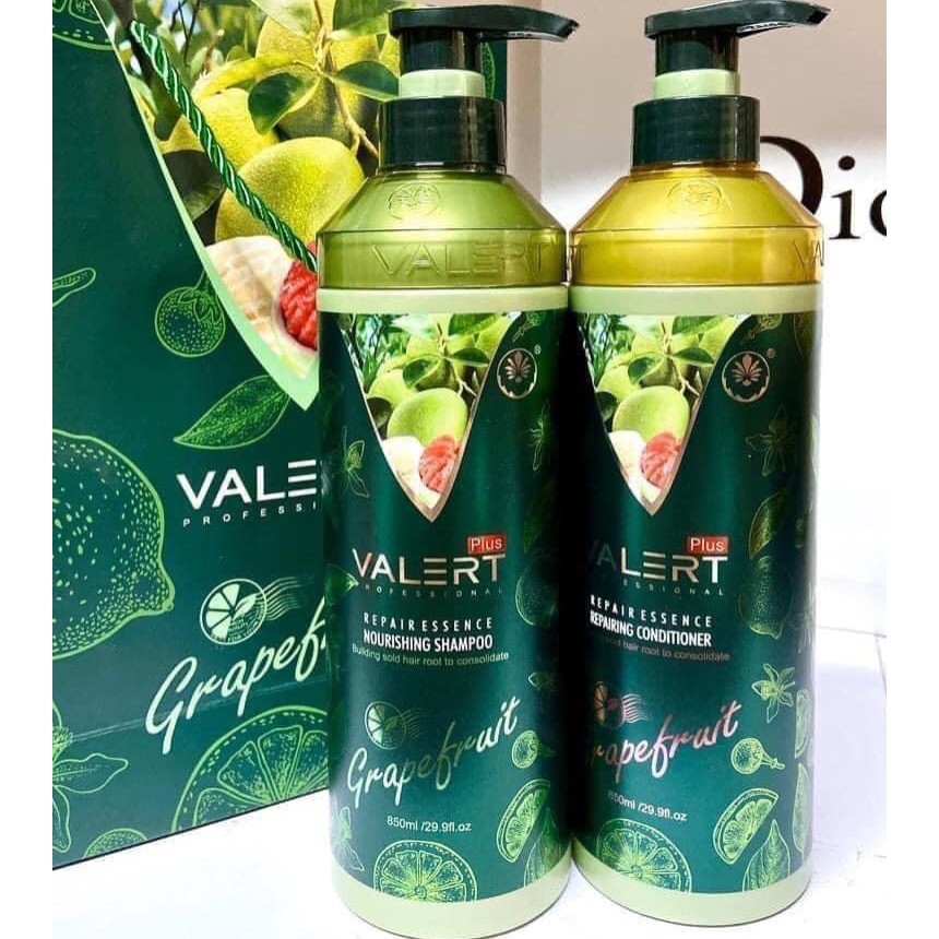[HÀNG CHÍNH HÃNG] Cặp Dầu gội xả bưởi Valert Grapefruit chống rụng tóc - phục hồi tóc khô xơ - hư tổn , 850ml * 2