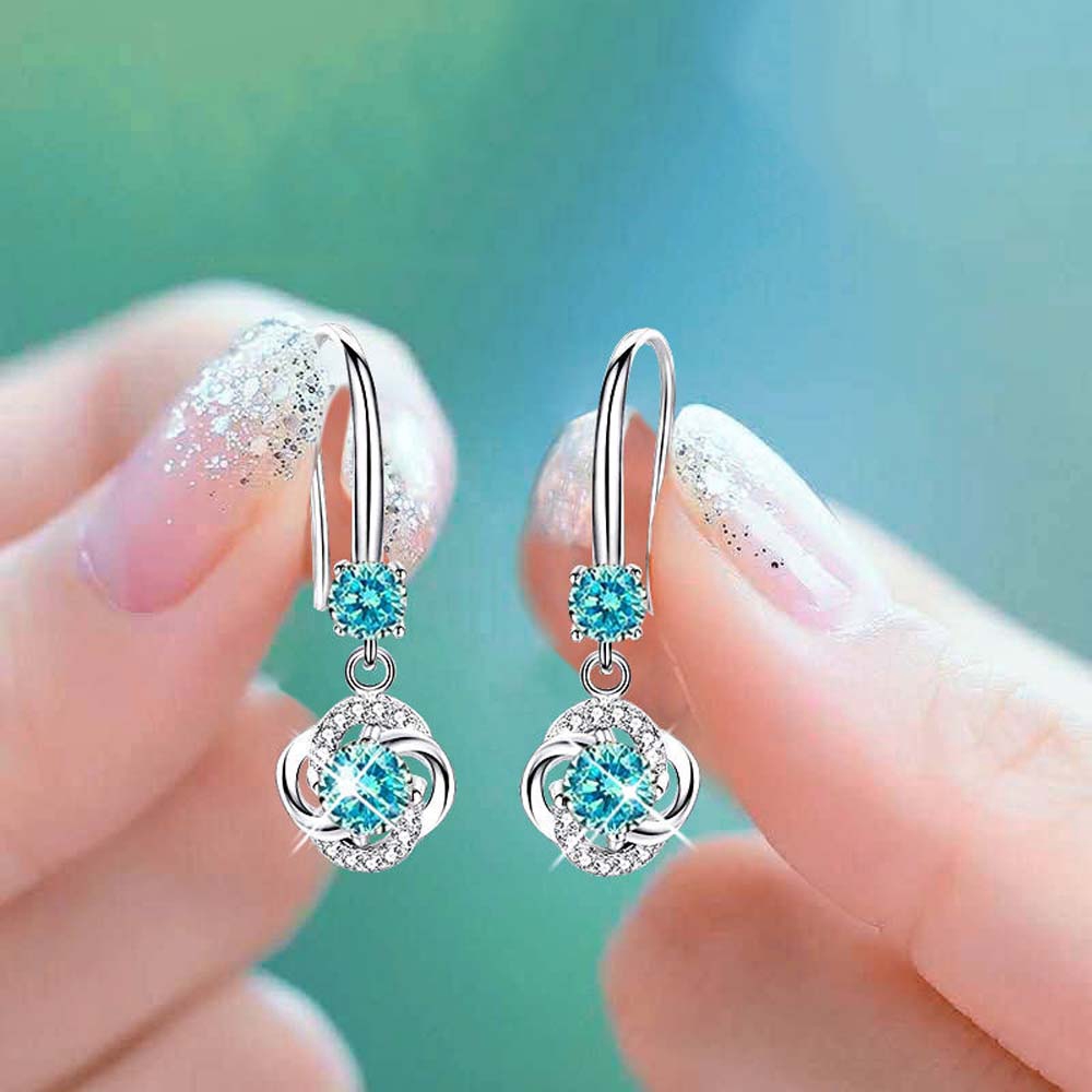 Đôi Khuyên Tai Dáng Dài Đính Đá Zircon Thời Trang Cho Nữ