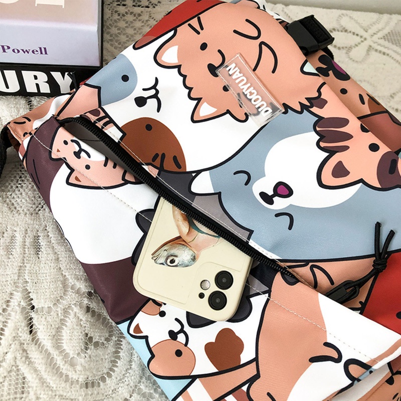 Túi Đeo Chéo Vai Họa Tiết Hoạt Hình Dễ Thương Bắt Mắt