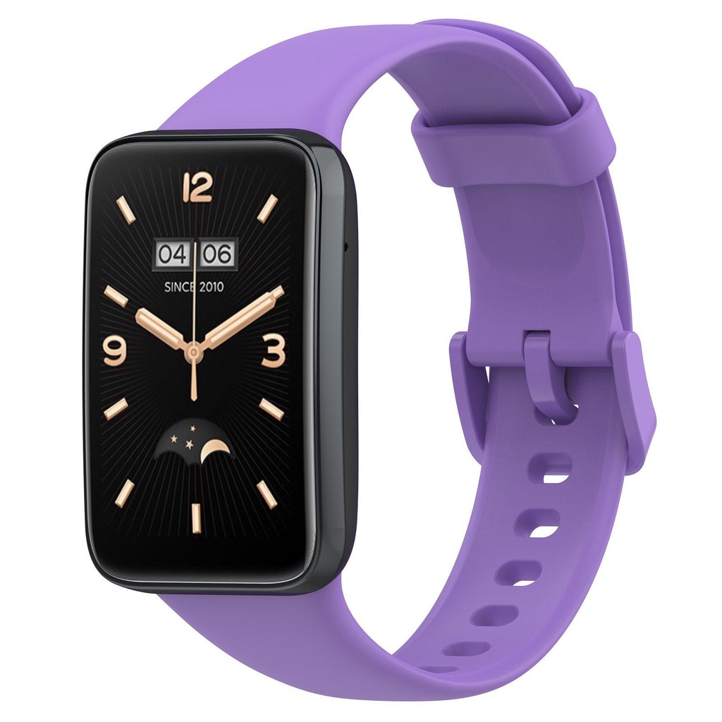 Dây Đeo Thay Thế Chất Liệu Silicon Màu Trơn Cho Xiaomi Mi Band 7 Pro