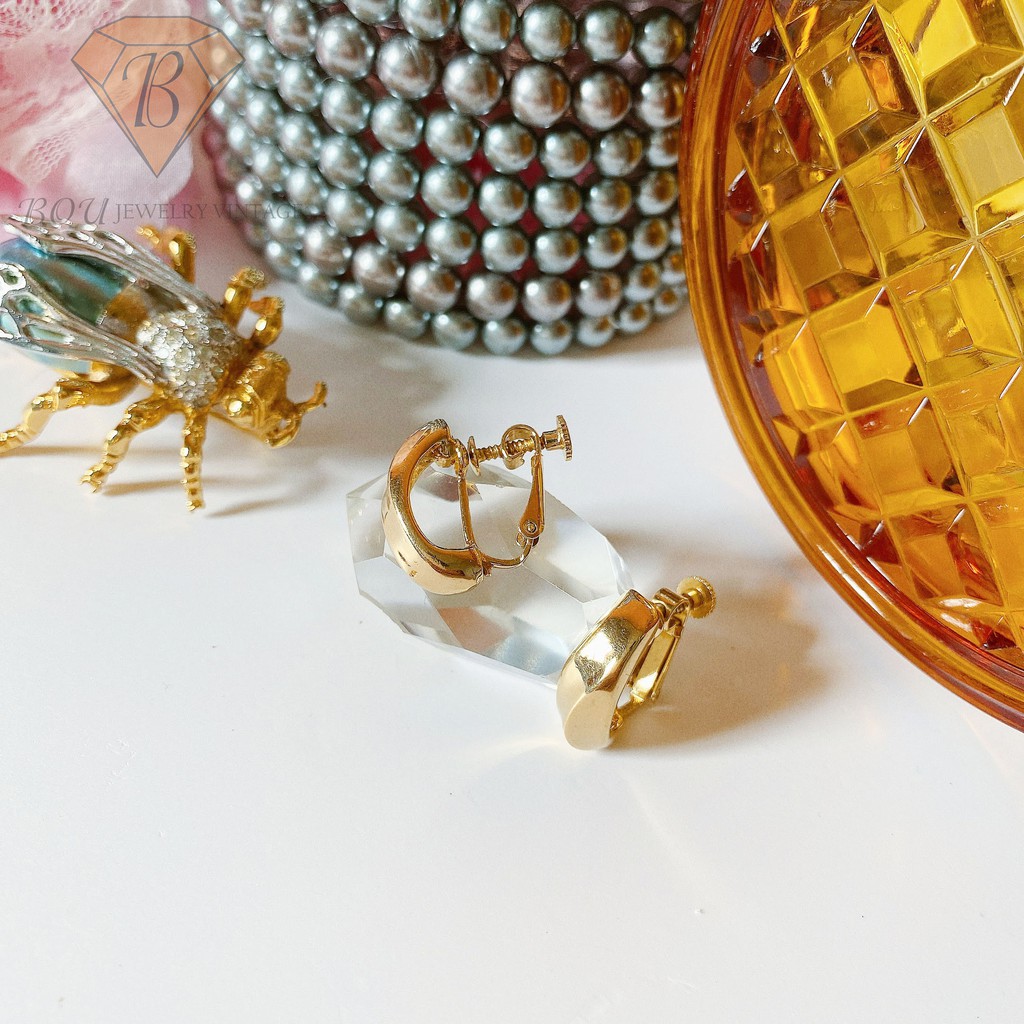 HOA TAI VÀNG SECONDHAND NHẬT BẢN BOU JEWELRY VINTAGE MÃ BT011