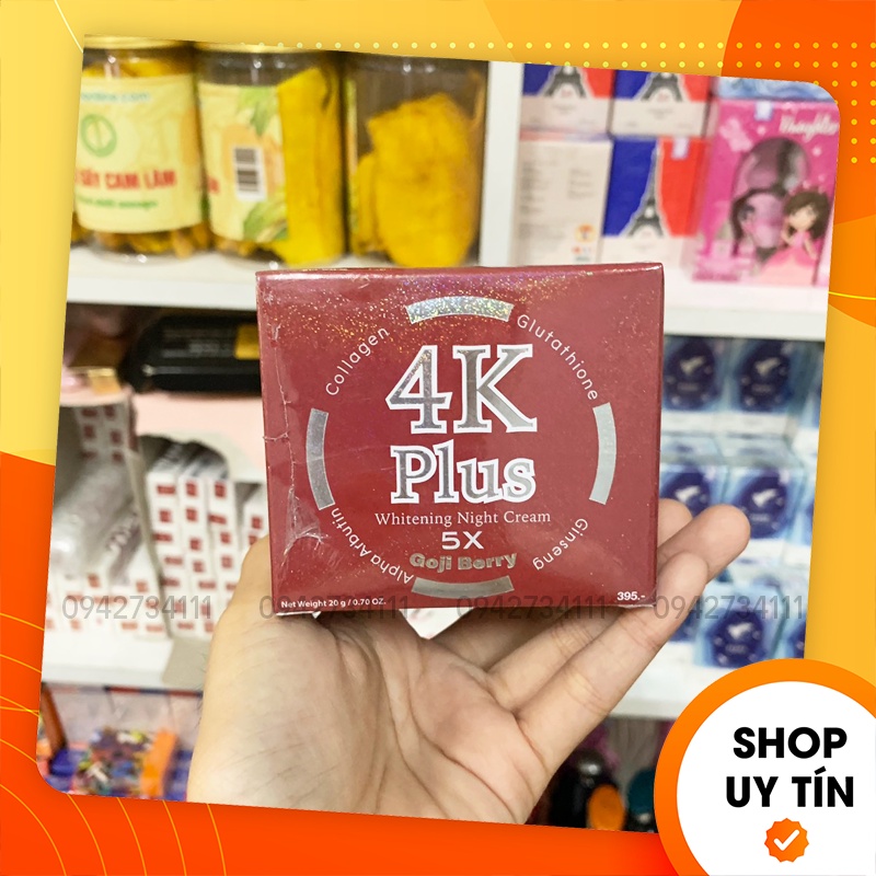 [Chính hãng] Kem Face 4K Plus Màu Đỏ - Kem Thái Lan Giảm Mụn Ban Đêm - 8858955005623