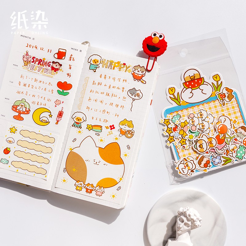 Set 40 hình dán sticker con vật dễ thương