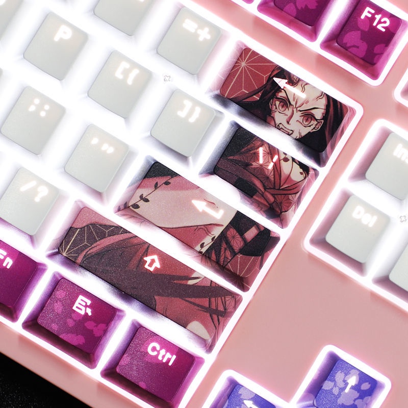 Kamado Nezuko Keycap Cherry Profile Demon Slayer Theme anime PBT Dye phụ bàn phím cơ Keycap
