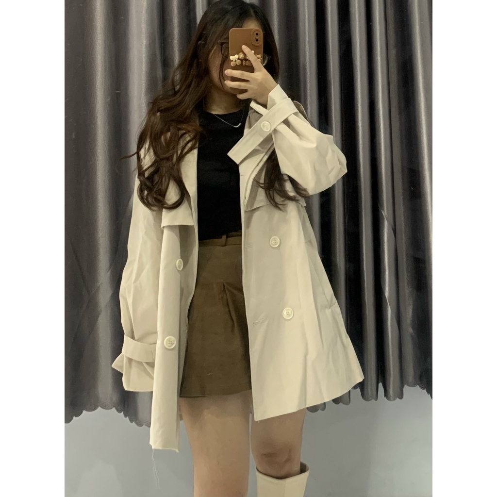 Áo măng tô nữ dáng dài phong cách Hàn Quốc kèm dây buộc eo rời 2022