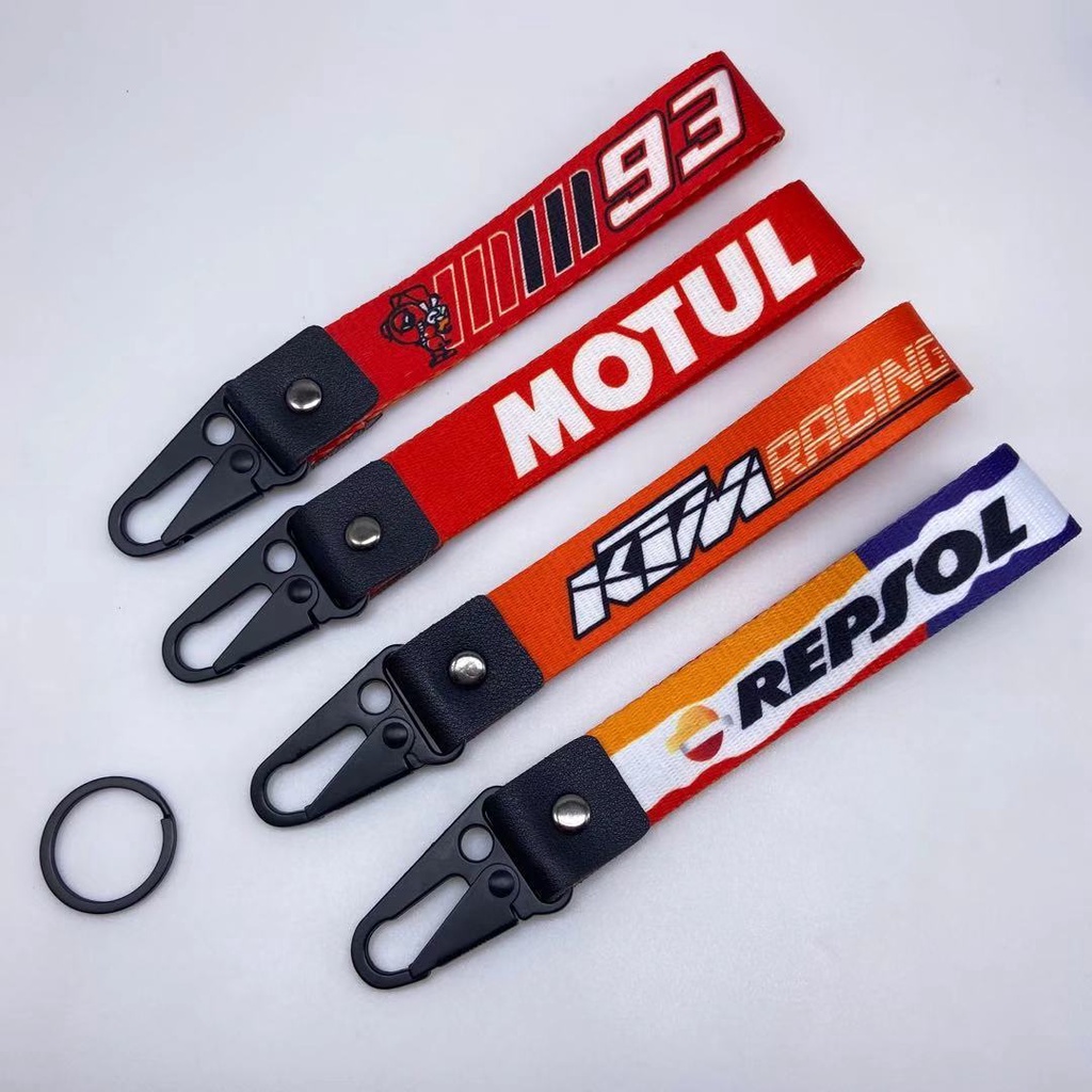 Móc Khóa Xe Máy Vải Satin, Đầu Khóa Đồng Cao Cấp