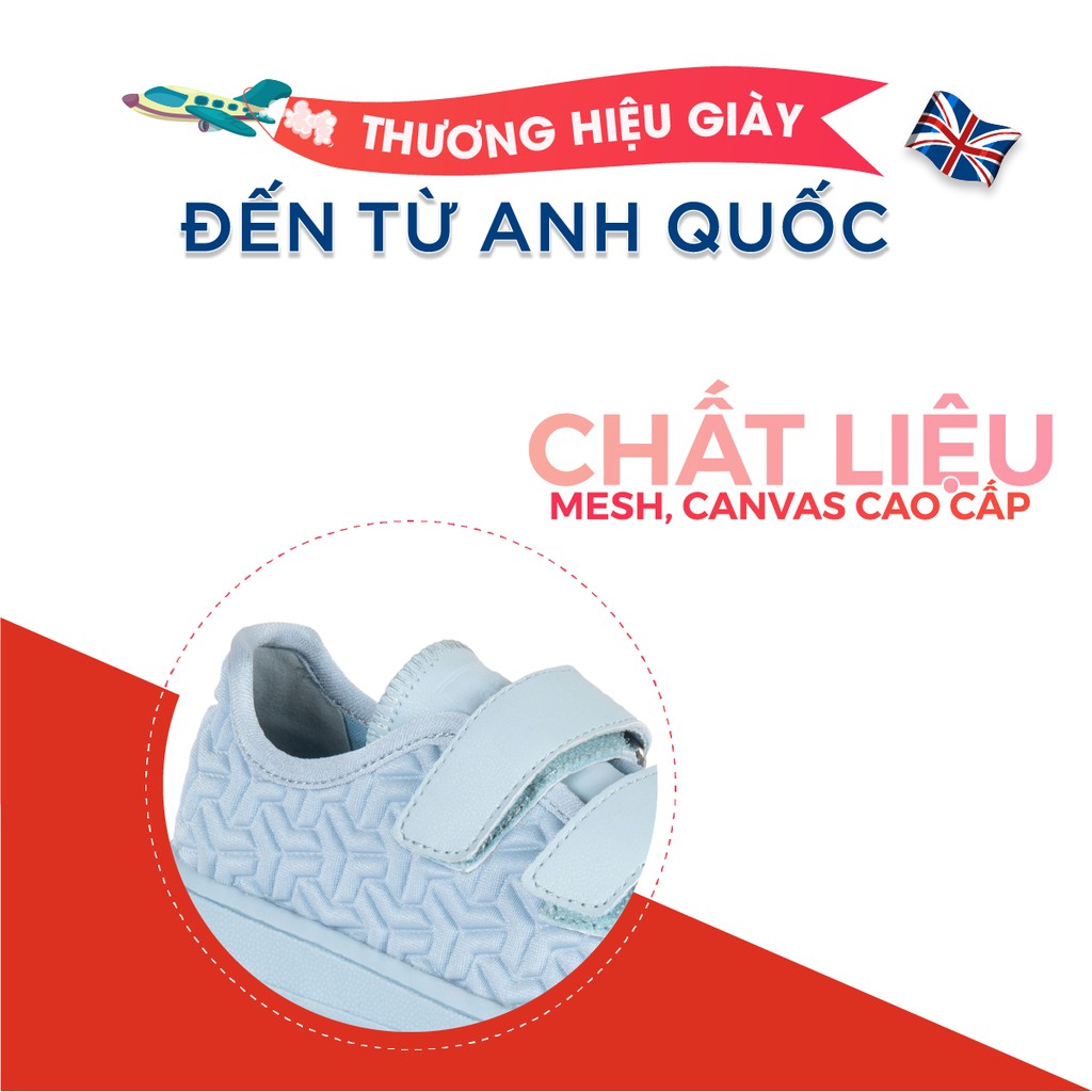 Giày Sneaker Bé Trai Bé Gái Cổ Thấp Crown UK CRUK211 Siêu Nhẹ cho bé 2-14 Tuổi