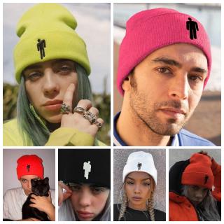 Mũ len màu trơn thêu hình cho nam và nữ