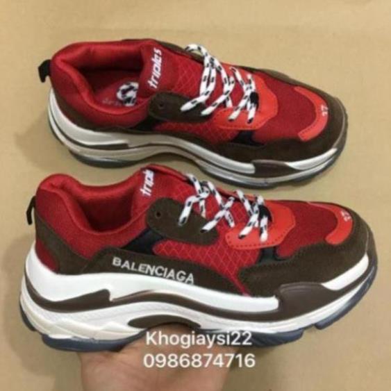 Giày triple S đỏ nâu size 36->44 NAM NỮ ! HOT . < ! [ }