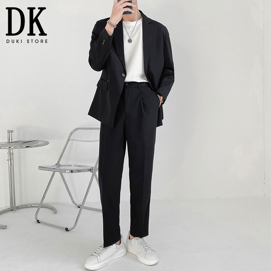Áo vest áo khoác blazer nam màu đen cá tính LZB0049 - DUKI STORE