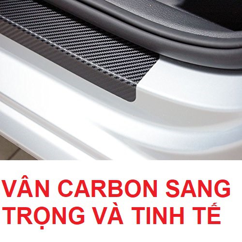 4 Tấm dán miếng dán decal đề can carbon chống xước bậc cửa ô tô xe hơi màu đen:   SKU:185-1 | BigBuy360 - bigbuy360.vn