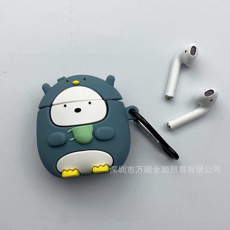 Vỏ Ốp Case , Bảo Vệ Bao Đựng Tai Nghe Không Dây 1/2, Chim Cánh Cụt -ZUMI STORE