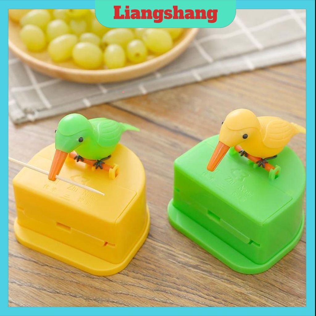 Hộp đựng tămFREESHIPHộp tăm xỉa răng thông minh hình chim gõ kiến,Gắp tăm tiên dụng (tuyển sỉ).