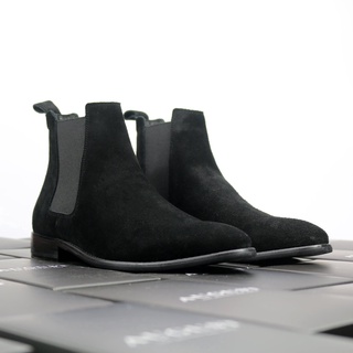 Giày Chelsea Boot Da Lộn Màu Đen Đế Đen Dễ Phối Đồ