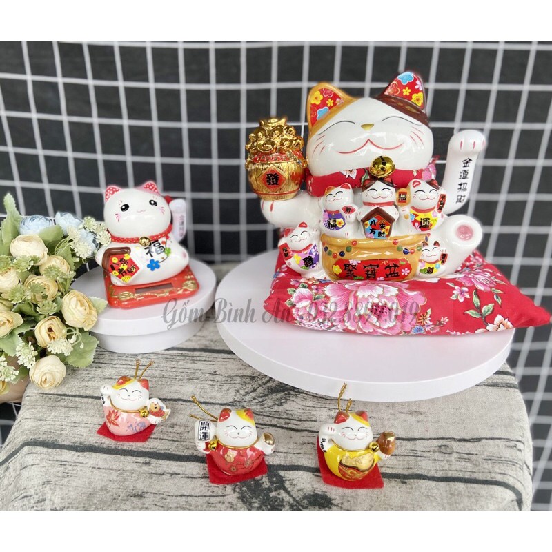 💥GIẢM NGAY 10K 💥Mèo Thần Tài , Mèo may mắn vẫy tay chiêu tài phát lộc Maneki Neko