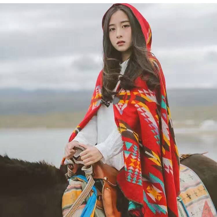 [spot] Áo choàng dày có mũ trùm đầu phong cách Nepal Tibet giữ ấm mùa thu đông thời trang cho nữ [Hanchao life]
 | BigBuy360 - bigbuy360.vn