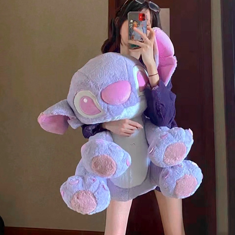 Búp Bê Nhồi Bông Hình Stitch Màu Tím Dễ Thương Cho Bé Gái