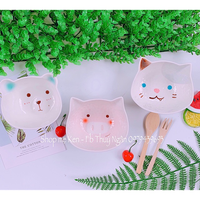 Bát sứ gấu,lợn,mèo 300ml