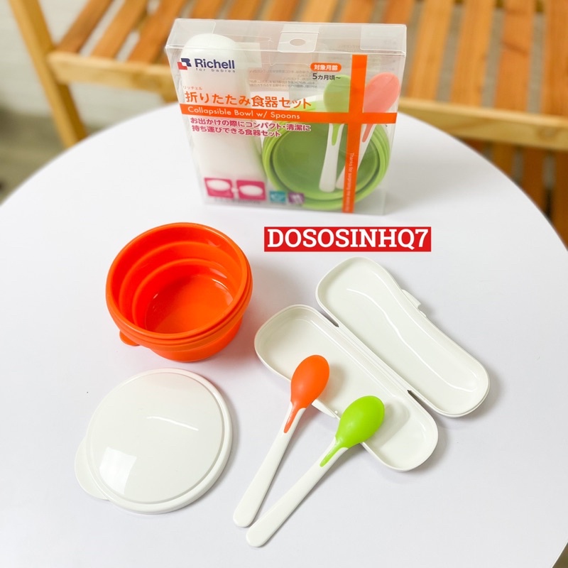 Chén ăn dặm gấp gọn kèm muỗng Richell