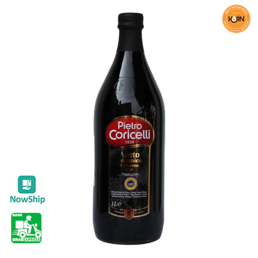 Giấm (Dấm) Nho - Dấm Thơm Cao Cấp Balsamic Vinegar Pietro Coricelli 1000ml Nhập Khẩu Ý Hàng Mới