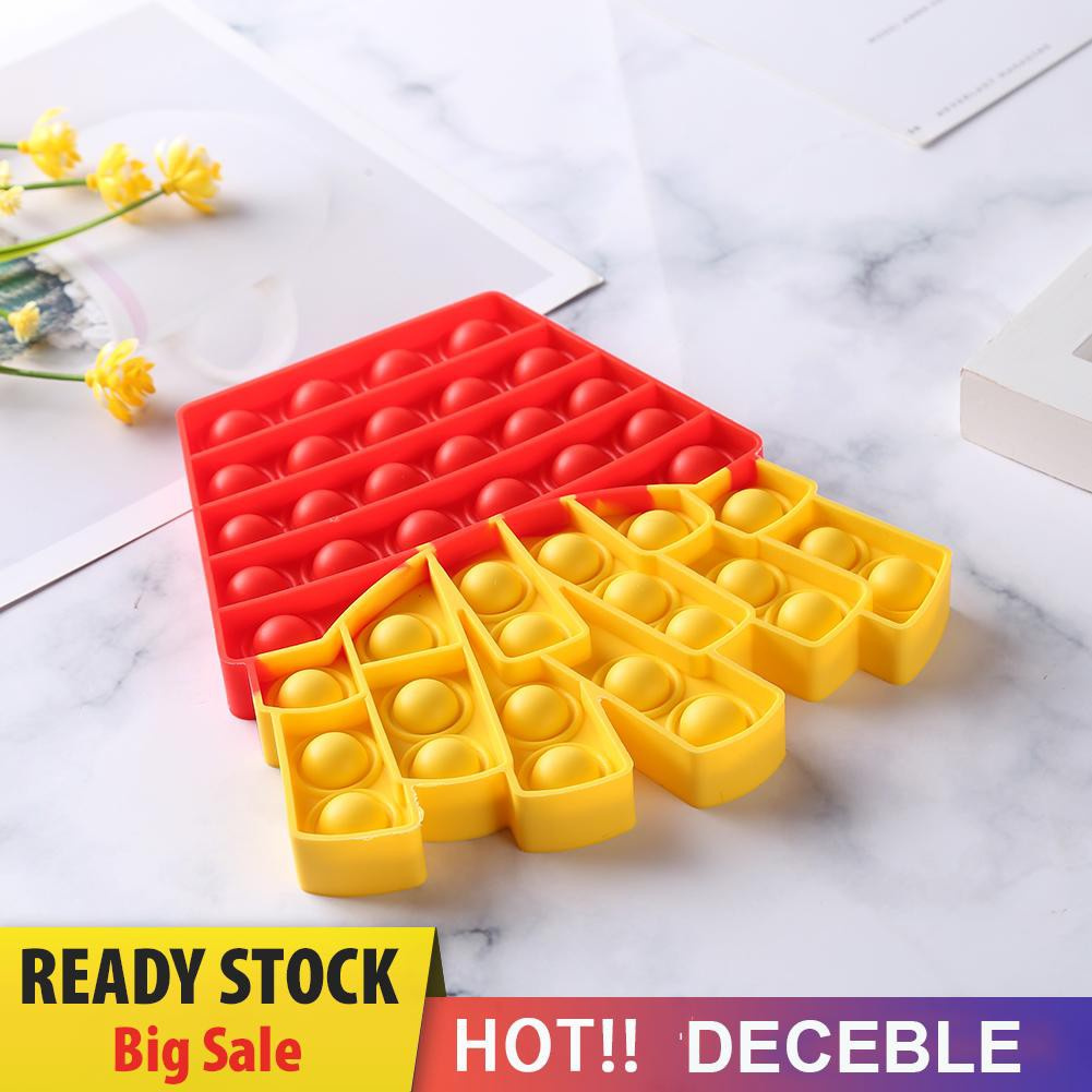 Pop It Fidget Đồ chơi Cartoon French Fries Push Bubble Sensory Đồ chơi Fidget Anti Stress Puzzle Đồ chơis