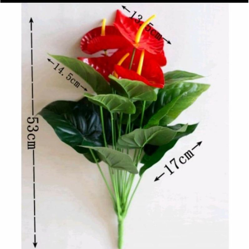 Cây hồng môn sang trọng, cây hoa giả trang trí hàng rào, tường hoa, khuôn viên khách sạn