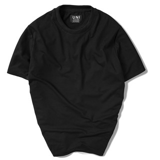 Áo thun Uni trơn màu đen cotton