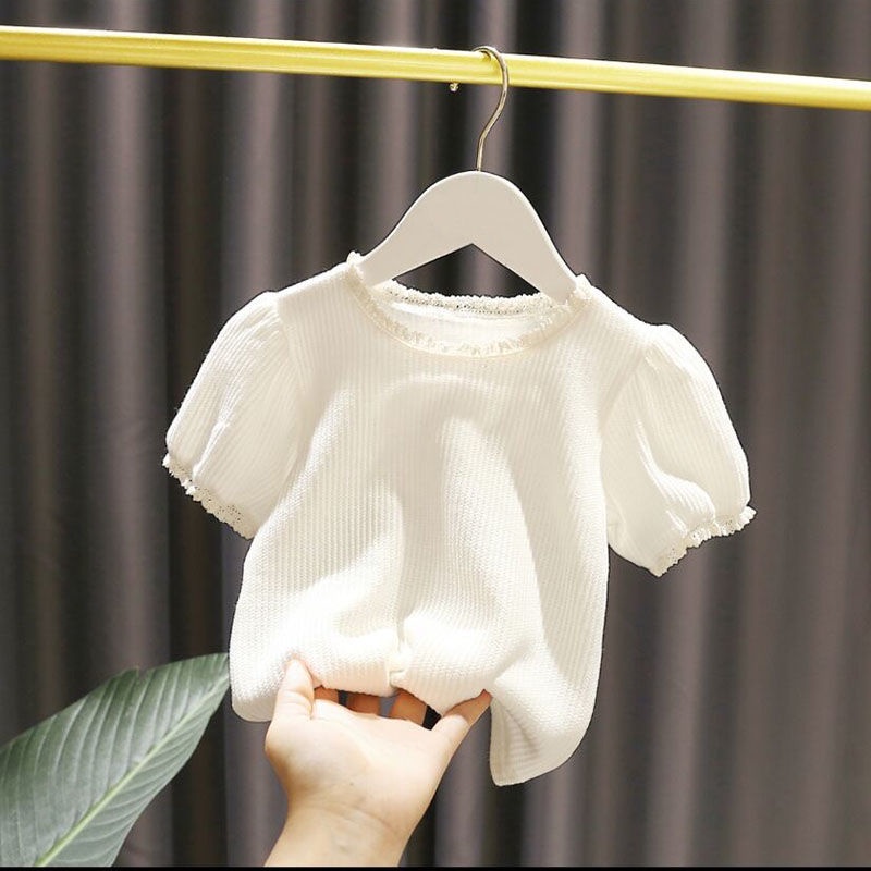 Áo Thun Ngắn Tay Thời Trang Mùa Hè Hàn Quốc Dành Cho Bé Gái 1-5 Tuổi