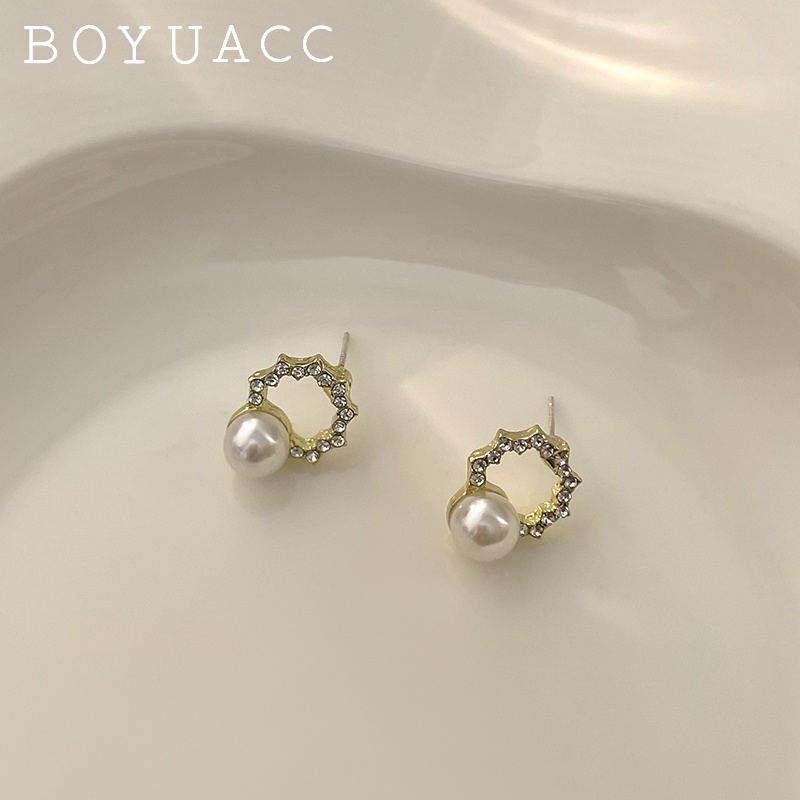 Khuyên Tai Đính Đá Ngọc Trai Nhân Tạo Phong Cách Retro Thời Trang Mùa Hè Hàng Mới 2022 Dành Cho Bạn Nữ