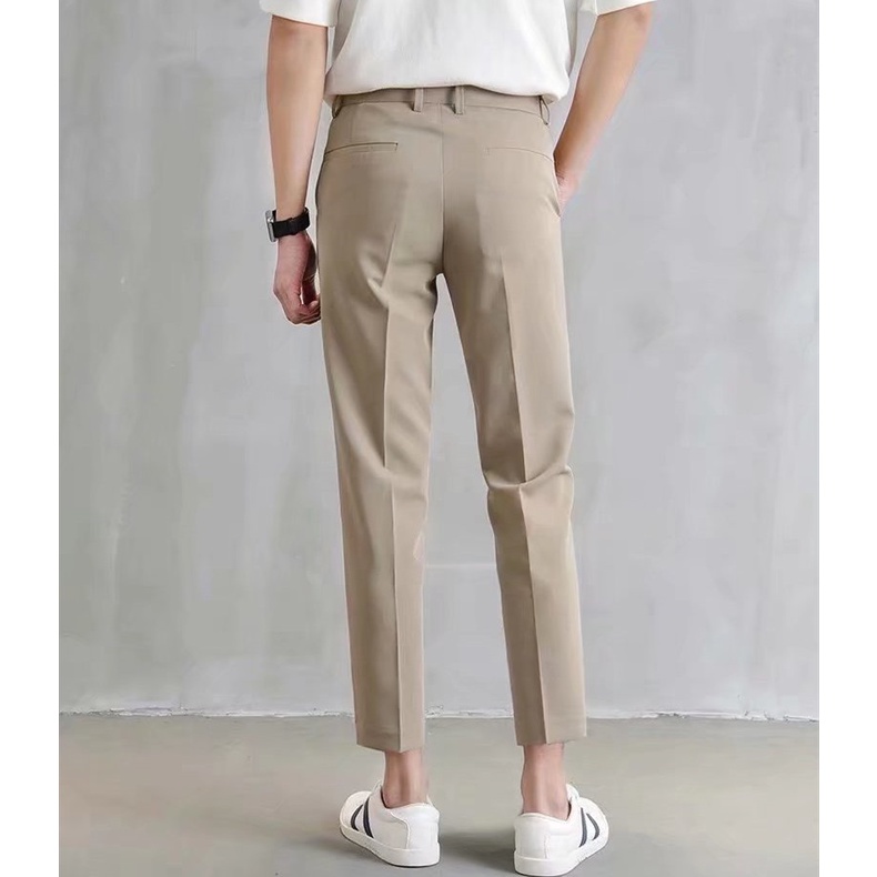 Quần Tây Đen Ôm Dáng Phong Cách Anh Quốc Lịch Lãm Cho Nam Cỡ 28-34