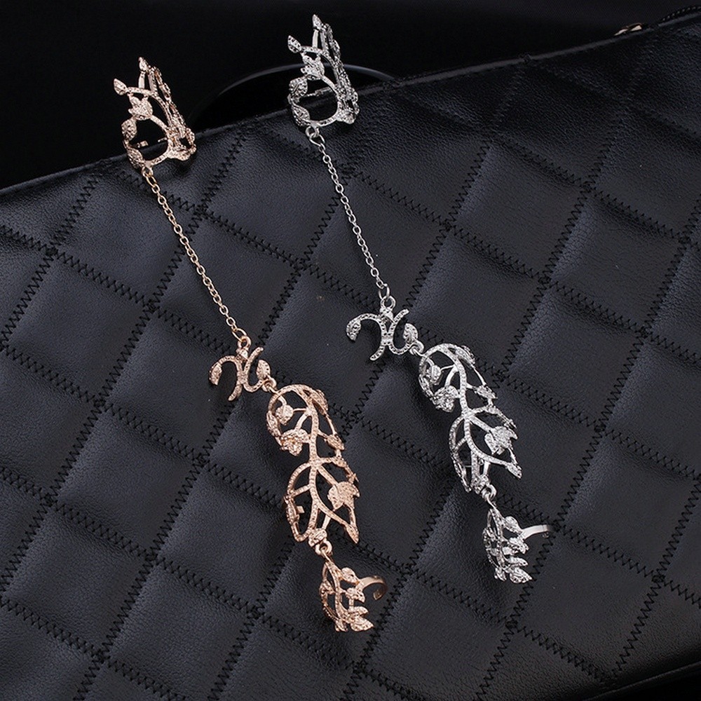 Bộ nhẫn mạ vàng/bạc thiết kế dài độc đáo phong cách Gothic