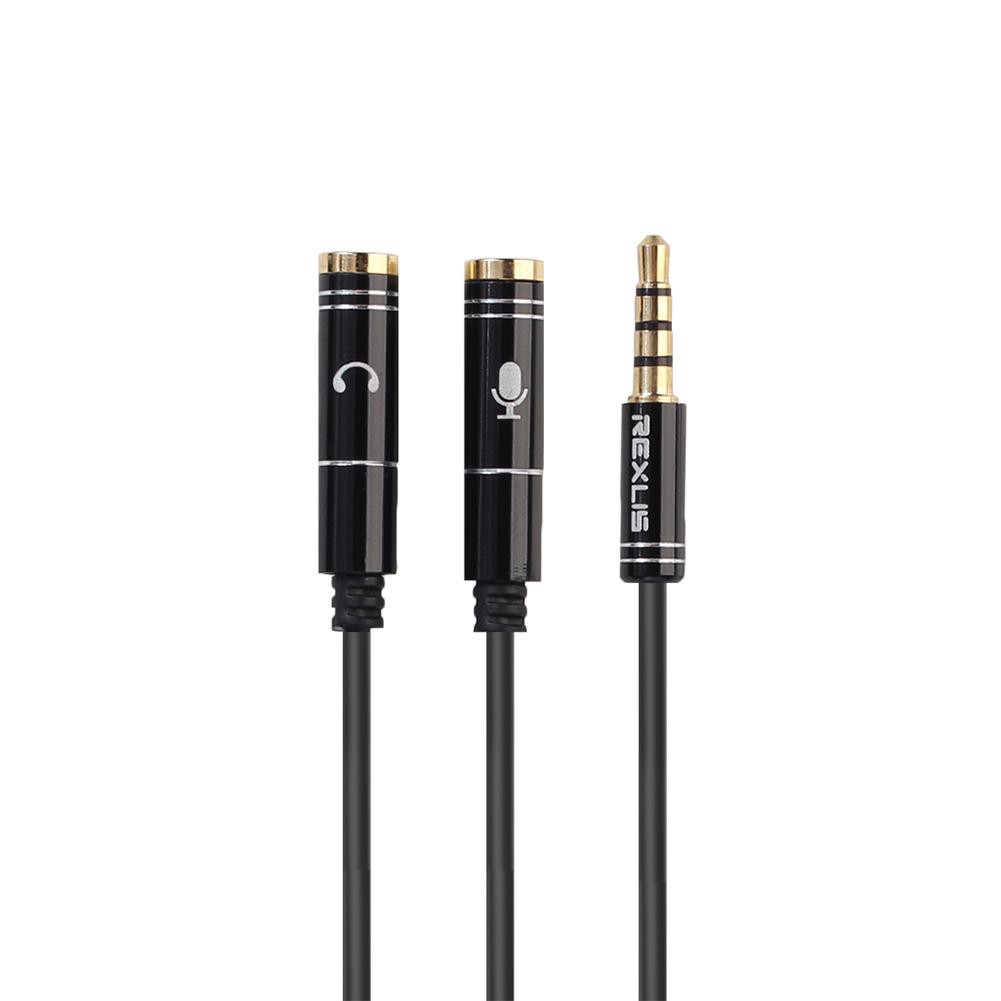 3.5mm Jack Headphone&amp;Mic Audio Splitter Gold-Plated Aux Extension Cable