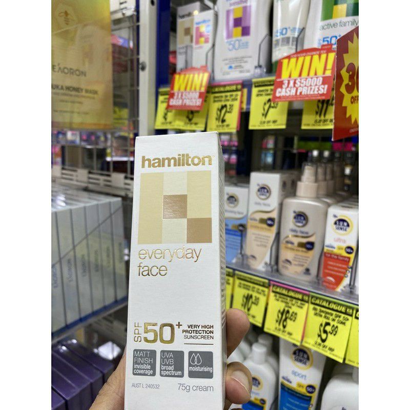 KEM CHỐNG NẮNG HAMILTON Úc Everyday Face SPF 50+ Nội địa Úc 75g