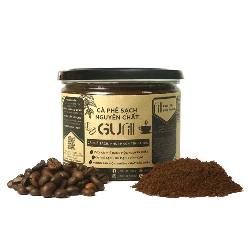 Cà phê nguyên chất GUfill - 100% Robusta Đăk Lăk rang mộc - Cà phê sạch, Gu mạnh đỉnh cao