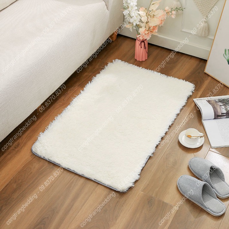 Thảm chùi chân lông loang hàng đẹp cao cấp - Mặt sau chống trơn trượt kích thước 40cm x 60cm