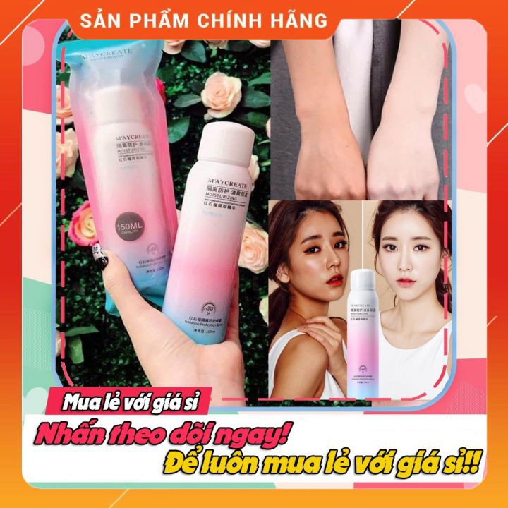 Xịt Chống Nắng trắng da MayCreata 150ml loại tốt [CHÍNH HÃNG + FREESHIP] chống các tia UV giúp da luôn tươi sáng.