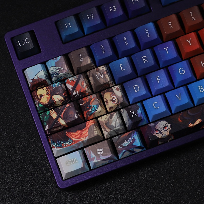 Demon Slayer Keycaps Cherry Profile Kamado Nezuko Anime Gradient Color PBT Thuốc nhuộm thăng hoa Bàn phím cơ học Keycaps
